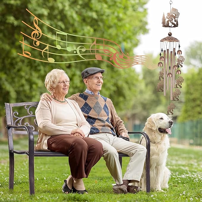 Bigfoot Wind Chime for Outside, Sasquatch Gifts for Women Men, Metal Forest Animal Wind Chime Yard Art Birthday Gift, Home Garden Patio Outdoor Indoor Decor
