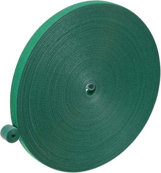 1-Roll Garden Plant Tape, 98 ft x 0.5 in Garden Hook and Loop Plant Ties Multi-Purpose Use Adjustable and Reusable Twist Wire Tape for Plants/Flowers/Vines [Green]