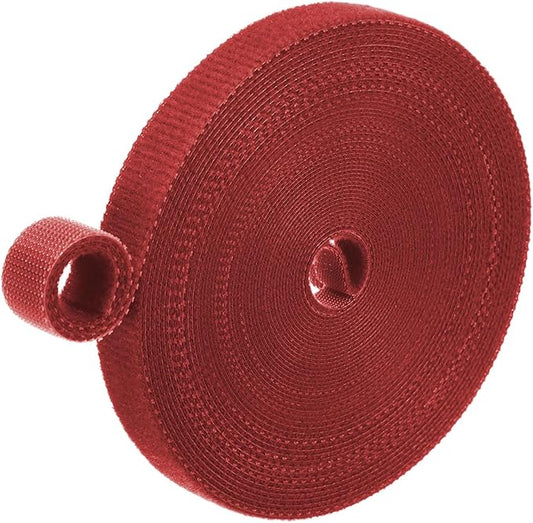 1-Roll Garden Plant Tape, 33 ft x 0.4 in Garden Hook and Loop Plant Ties Multi-Purpose Use Adjustable and Reusable Twist Wire Tape for Plants/Flowers/Vines [Red]