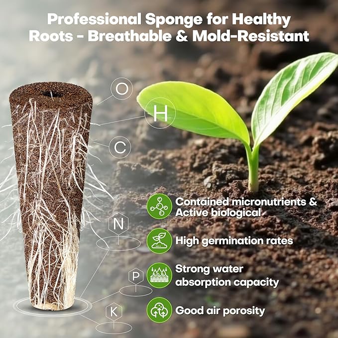 Ahopegarden 166PCS Hydroponic Pods Herb Kit: Grow Anything Kit With 600ml A&B Plant Food, 40 Grow Sponges, 40 Baskets, 40 Domes, 40 Labels, 1 Tweezer - Hydroponics Supplies for Aerogarden & Most Brand