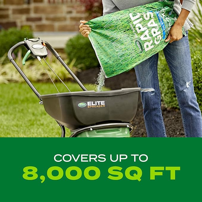 Scotts Turf Builder Rapid Grass Sun and Shade Mix, Combination Grass Seed and Fertilizer, Grows Green Grass in Just Weeks, 16 lbs.