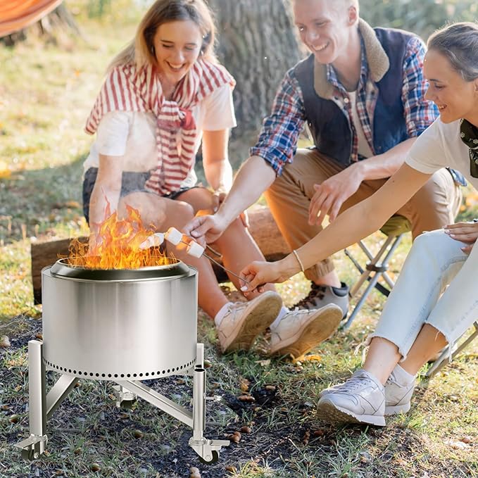 Universal 15-27" Fire Pit Stand, Stainless Steel Firepit Stand for Solo Stove Ranger, Bonfire, Yukon, Outdoor Fireplace Tools for Solo Stove Fire Pits and Other 15" 17" 19" 19.5" 22" 25" 27" Fire Pit