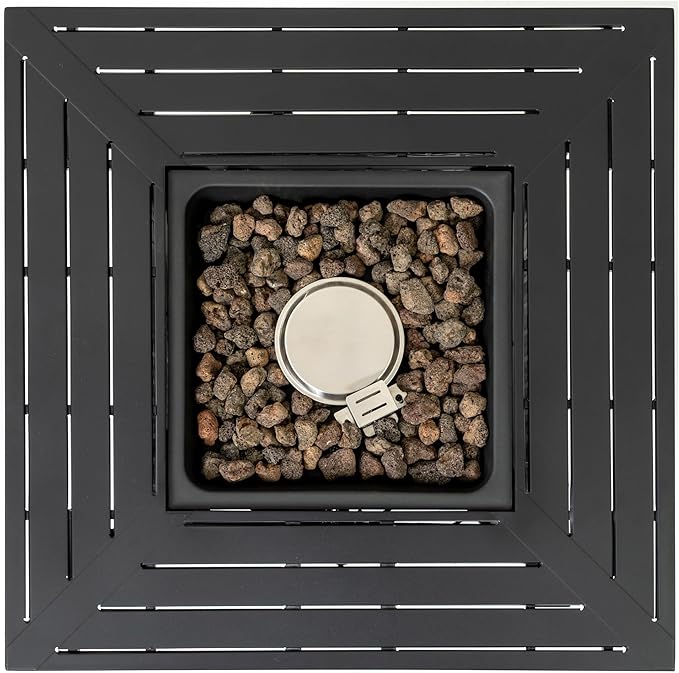 28-inch Upgraded Outdoor fire Table with 50000 BTU, Storage Basket, and Volcanic Stones Suitable for terraces, Gardens backyards