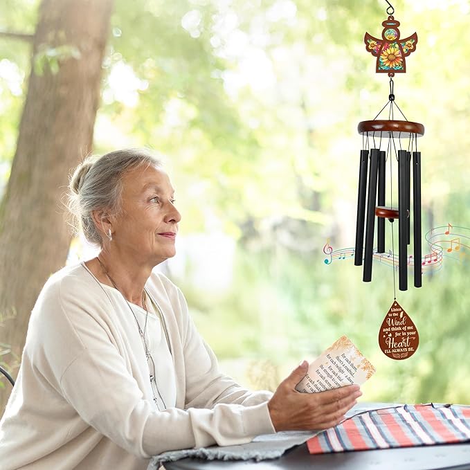 FLAGWIX Sympathy Gifts for Loss of Loved One - Memorial Wind Chimes for Outside 32 in - Large Outdoor Wind Chimes, Bereavement Gift Ideas, Remembrance Condolence Memorial Gifts for Loss of Mom Dad