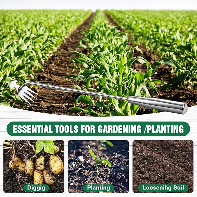 Weeder Tool, 2025 New Portable Weeder Tool with Stainless Steel, Garden Tool for Planting and Weeding, Crack Weeder Tool, Weed Discharge Tool for Farms and Backyards