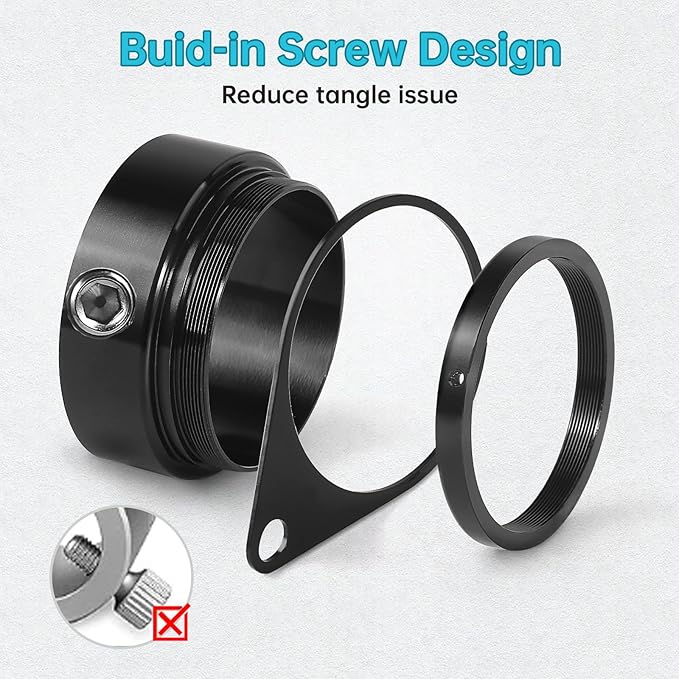 Anovo Flag Pole Rings, Flagpole Rings Aluminum Alloy 360° Rotating Anti Wrap Flag Mounting Spinning Ring Clips for 1.75-2.02 Inch Diameter Flagpole (2 Inch -Pack of 2, Black)