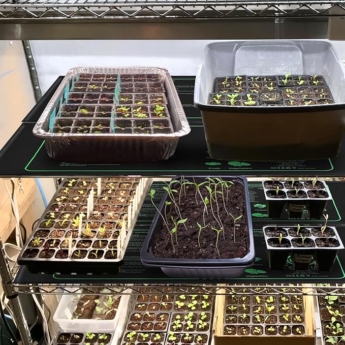 4 PCS Durable Seedling Heat Mat for Plants - 10'' x 20.5'' Bulk Seed Starting Heating Mat for Indoor Grarden Greenhouse, Waterproof Warm Hydroponic Seed Mat for Plant Germination Growth