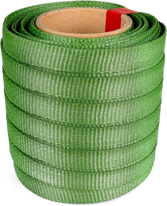 Green Tree Tie Webbing Strap 3/4" x 250' - Heavy Duty Tree Straps for Staking, Guying, Securing & Outdoor Use - Garden Ties Webbing Flat Rope for Heavy Plants & Trees Support by IDL Packaging