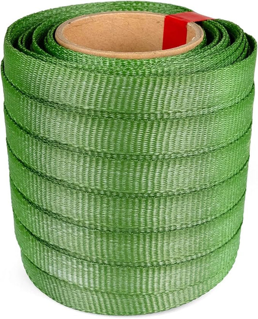 Green Tree Tie Webbing Strap 3/4" x 250' - Heavy Duty Tree Straps for Staking, Guying, Securing & Outdoor Use - Garden Ties Webbing Flat Rope for Heavy Plants & Trees Support by IDL Packaging