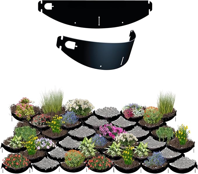 Dirt Locker Erosion Control Hillside Planters, 10-Pack-Black—DIY-Raised Garden Bed Terracing Kit for Steep Slopes, 25°-35°-Geogrid Water Retention Planting Stabilizer-Retaining Wall Compatible