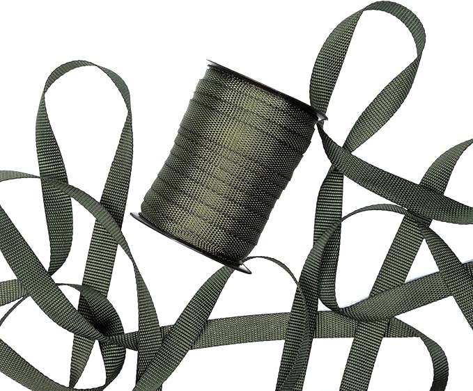 Tree Straps for Staking, Tree Ties for Plant Support, 3/4 Inch Width Guying Material Webbing Garden Strap for Outdoor Tree Straightening, 1500 Lbs Strength (Army Green) - 250 Feet