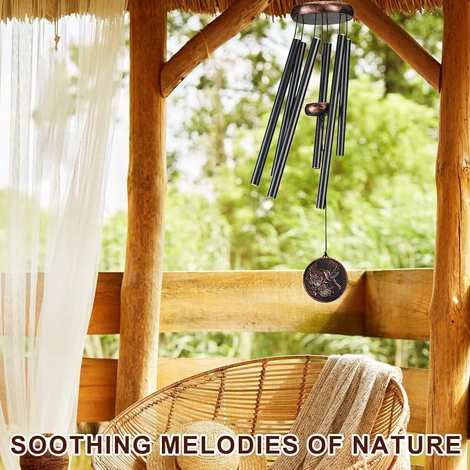 Wind Chimes for Outside, Vintage Hummingbird Deep Tone Wind Chime Outdoor Clearance, Patio Porch Balcony Decoration, Garden Hanging Decor Gifts for Women Mom Grandma (34" Hummingbird)