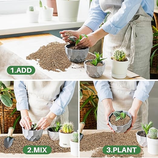 Sukh 14.6OZ Vermiculite - Organic Vermiculite for Gardening Plants Fine Horticultural Soil Amendments Bulk Additive Perfect Potted and Garden Professional Grade 5-8mm