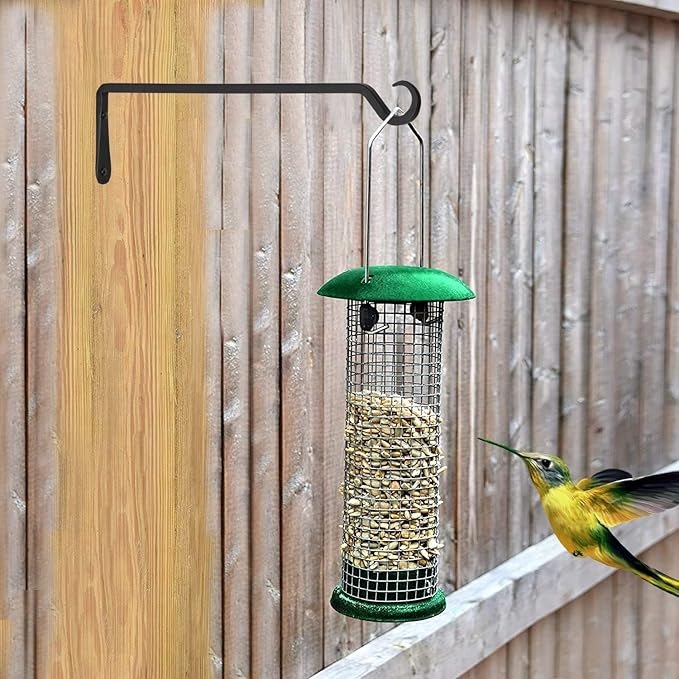 AILIN YELOKIE 16inch 4 Pack Plant Hanger, Sturdy Hanging Plant Hangers Outdoor, Bird Feeder Hanger for Bird, Plant Hangers for Planters, Lanterns, Wind Chimes Indoor Outdoor, Upgrade Black