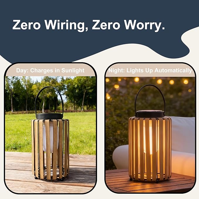 Solar Lanterns Outdoor Waterproof Garden Decor, Gifts for Women Mom Grandma Outdoor Solar Lantern Lights for Yard, Patio, Lawn,Pathway, Landscape