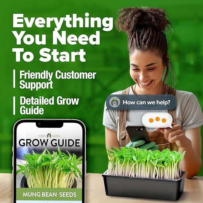 HOME GROWN Mung Beans Seeds Pack 1.5 lb Over 15,000 Sprouting Seeds Grow Fresh Mung Bean Sprouts or Microgreens for Quick, Easy, Nutrient-Packed Food for Your Daily Meals (Vigna Radiata)