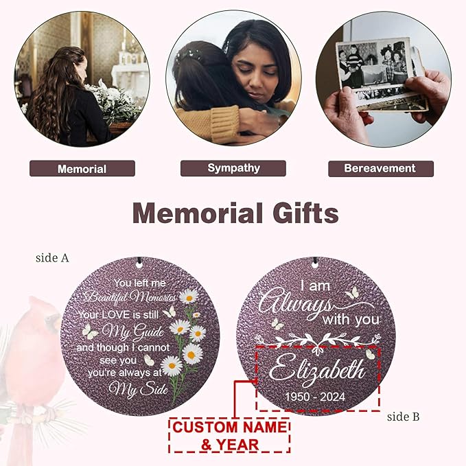 ASTARIN Personalized Memorial Wind Chime for Loss of Loved One 30/36/42 inch, Sympathy Deep Tone Wind Chimes for Mom Dad/Mother Father, Remembrance Gifts for Grief Condolence Funeral, Bereavement 14