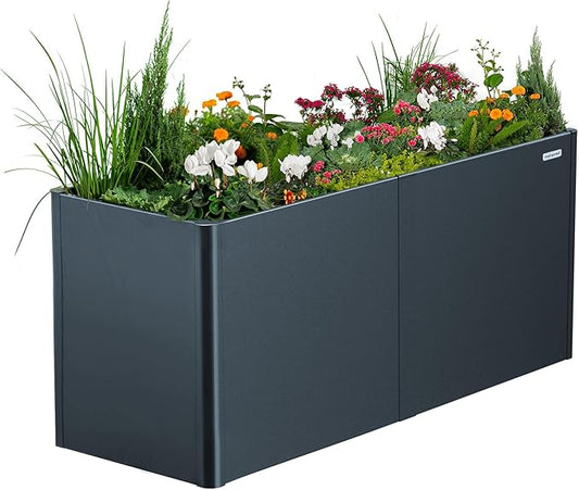 Vego garden 32" Extra Tall Raised Garden Bed, 27" x 83" Modern Raised Garden Beds Kit, Metal Planter Box for Vegetables Flowers Fruits, Midnight Blue
