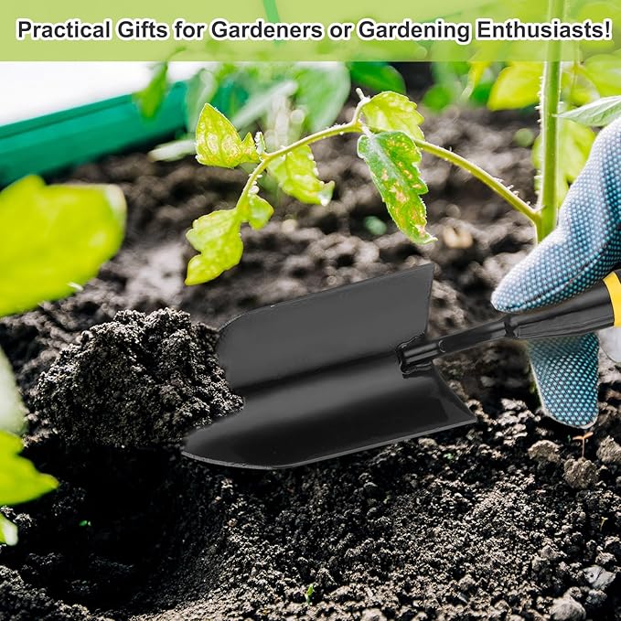 HARFINGTON 2pcs Garden Hand Shovel Set Metal Hand Trowel Gardening Tools with PVC Handle for Transplanting Weeding Digging Planting