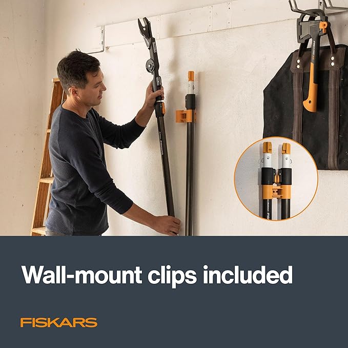 Fiskars XtendControl Extendable Tree Pruner (16 ft), Adjustable Branch Trimmer with 15" X3 Double-Hooked Saw, 4-8 ft Extension Pole, and Secure Locking System for Precision Cutting