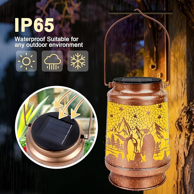 Penguin Gifts for Women Men - Penguin Solar Lanterns Outdoor Waterproof, Birthday Christmas Winter Mother's Day Father's Day Gift, Penguins Decor Hanging LED Solar Lights for Garden Yard Lawn