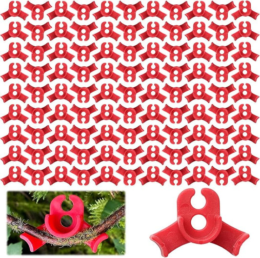 TNJPSEK 100 Pcs Plant Training Clips, Adjustable Low-Stress Training Plant Clips, Reusable 90-Degree Bendies Folder to Bend for Tomatoe Cucumber Bean Climbing Plants in Indoor Outdoor Gardens (Red)