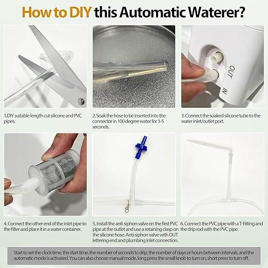 Automatic Indoor Plant Waterer for 15 Potted Plants, Auto Drip Irrigation System Vacation Plant Self Watering Devices with 30-Day Digital Programmable Water Timer