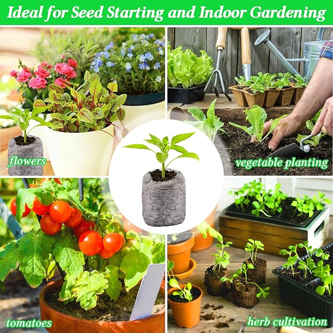 Legigo 200 PCS 50mm Peat Pellets Seed Starter Soil, Compressed Seed Starting Pods Plant Starter Soil Pods Plugs for Seedlings, Peat Pods for Starting Seeds, Herbs Tomatoes Flowers and Vegetables