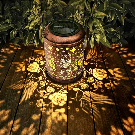 Birthday Gifts for Women Mom Grandma Solar Lanterns Outdoor Waterproof Hummingbird Garden Decor for Outside Gardening Gifts for Women Solar Metal Decoration for Yard, Patio,Backyard,Porch