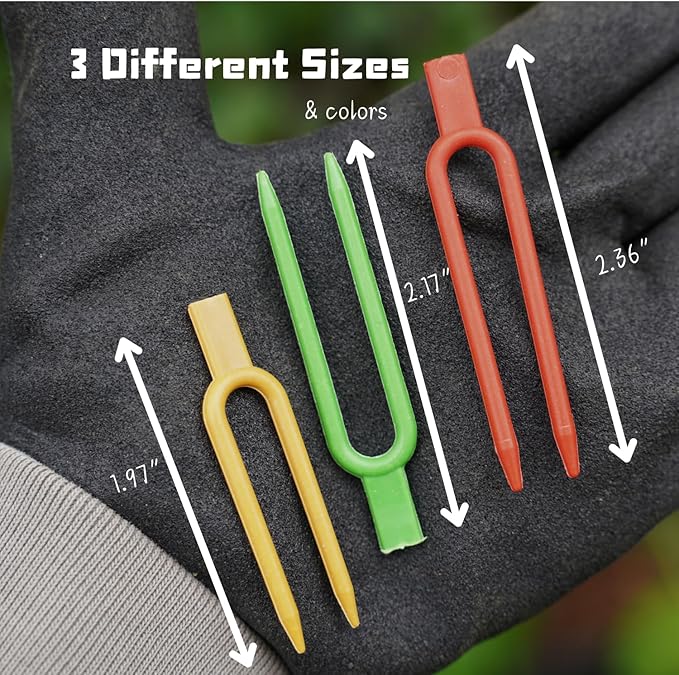 120 Pcs Plastic Strawberry Plant Support Pins Plant Clips Garden Pins for Plant Cutting,3 Colors U-Shaped Anchor Clips for Cuttings, Strawberry Runners While They Root