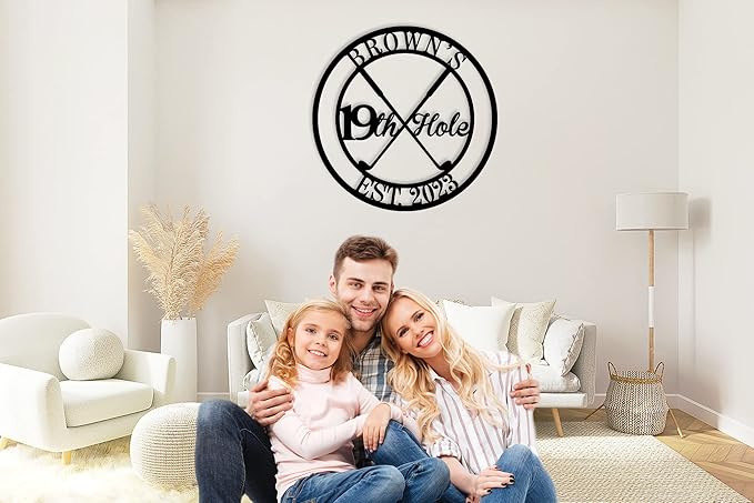Personalized 19th Hole Metal Sign, Personalized Golf Sign, Golf Mancave Sign, Custom Golf Gifts for Men, Golfer Gifts, Boyfriend, Husband, Dad