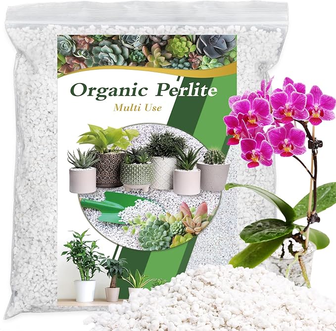 Perlite, 8QT Premium Organic Perlite for Plants, Enhances Soil Drainage and Aeration, Perfect Perlite for Plants Indoor & Outdoor, Horticultural Perlite for Gardening, Perfect for Potting Mixes