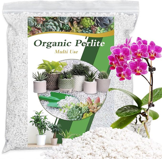 Perlite, 8QT Premium Organic Perlite for Plants, Enhances Soil Drainage and Aeration, Perfect Perlite for Plants Indoor & Outdoor, Horticultural Perlite for Gardening, Perfect for Potting Mixes