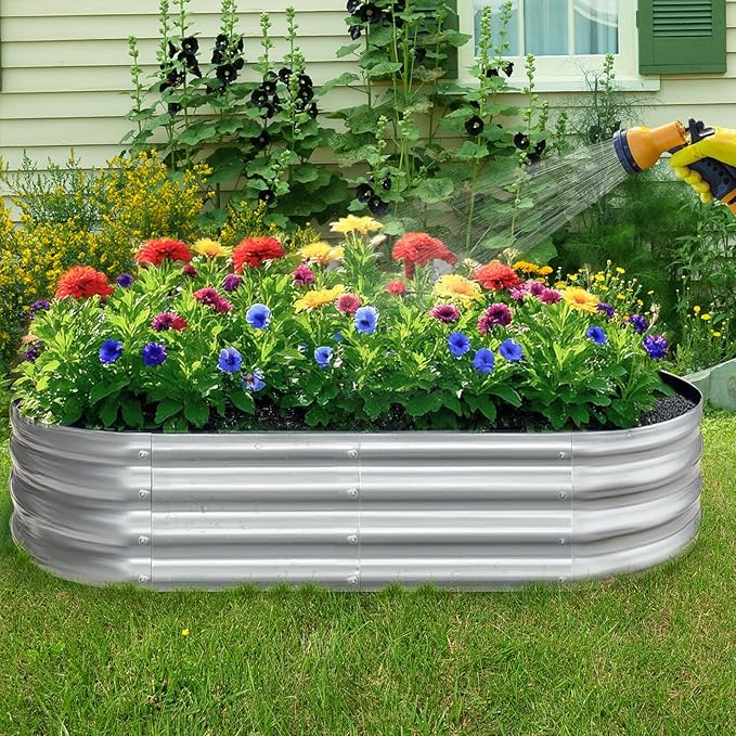 Galvanized Garden Bed kit for Vegetables/Herbs/Flowers (2PCS 4X2X1)