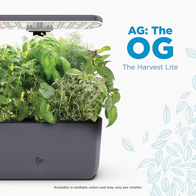 AeroGarden Harvest 2.0, Indoor Garden Hydroponic System with LED Grow Light, Holds up to 6 Pods, Charcoal