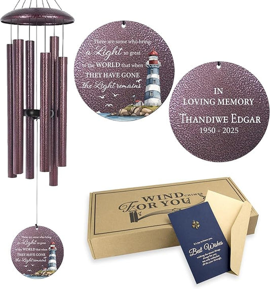 ASTARIN 30/36/45inch Personalized Memorial Wind Chimes for Loss of Loved One, Memorial Gifts for Loss of Mother/Father, Sympathy Gifts for Funeral Condolence Bereavement Grief, Wind Chimes for Outside