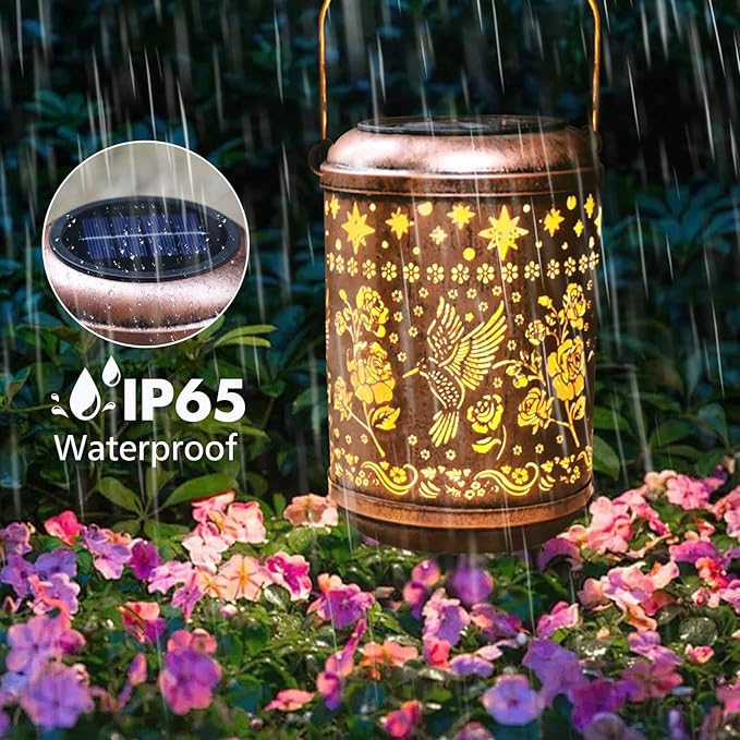 Birthday Gifts for Women Mom Grandma Solar Lanterns Outdoor Waterproof Hummingbird Garden Decor for Outside Gardening Gifts for Women Solar Metal Decoration for Yard, Patio,Backyard,Porch