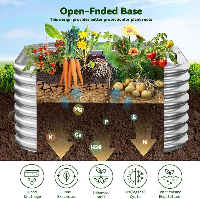 4 Pack 2x2FT Galvanized Raised Garden Bed Outdoor,Metal Garden Bed for Vegetables,Steel Raised Beds for Gardening,Above Ground Garden Box for Flower