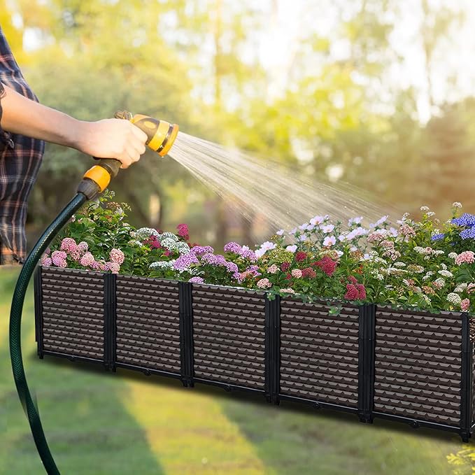 Large Planters for Outdoor Plants - Deepened 20" H, Raised Beds for Gardening Self Watering, Elevated Planter Box with Legs, Rectangular Garden Planters for Outdoor Plants Flowers, 78.7"L x 15.7"W