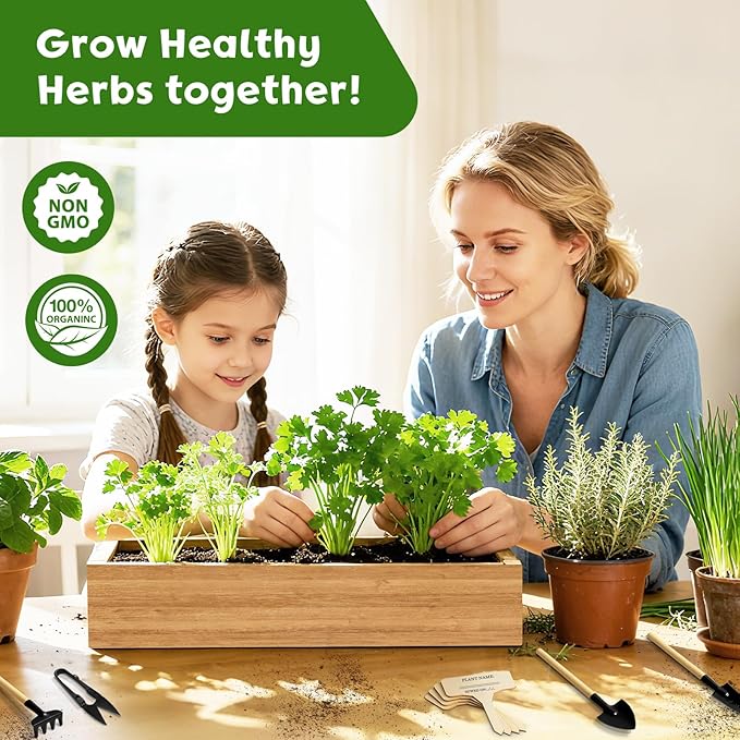 8 Herb Indoor Garden Kit for Beginners - Complete Windowsill Growing Gifts Set with Tools, Unique Christmas Birthday Gardening Gifts for Women, Mom, Men, Teenage Girls,Kitchen, Housewarming