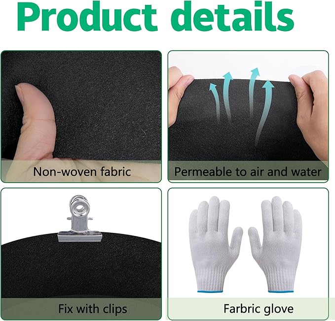 2 Sets 4 x 2 x 1 ft Raised Garden Bed Liner Bag, Breathable Grow Bed Fabric Liners with Clips and Gloves, Garden Box Non Woven Bag for Outdoor Plants Growth Keep Soil Isolation (Oval)