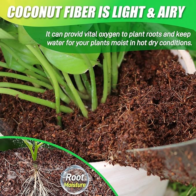 Coco Coir Brick for Plants-8 Pack Premium Coconut Bricks, 100% Organic Peat Moss, Fiber Coconut Husk for Planting, Gardening, Potting Soil Substrate