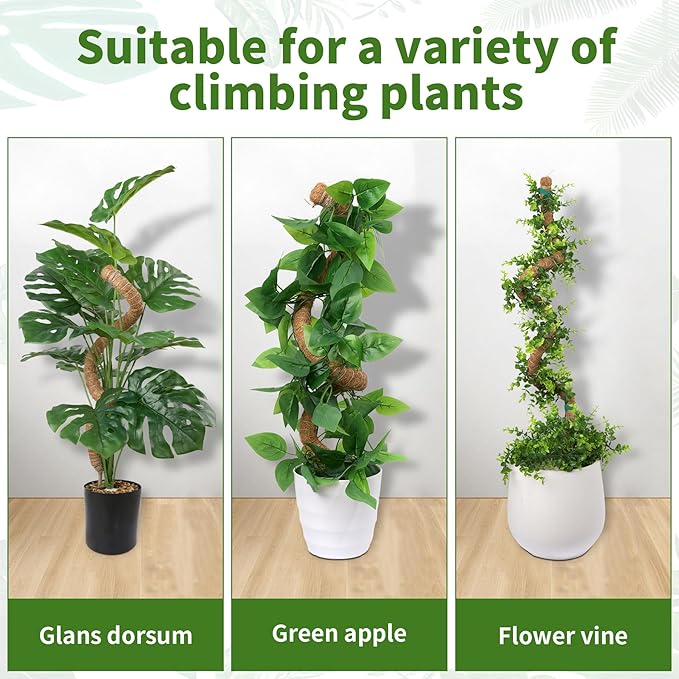 2 Pack Moss Pole, LveSunny 29 Inch Bendable Moss Pole Monstera Plant Support, More Flexible and Corrosion-Resistant Moss Poles for Climbing Plants, Suitable for Potted Plants