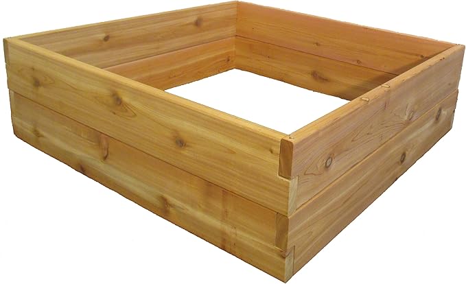 Infinite Cedar 3 ft x 3 ft x 11 in Raised Garden Bed Kit - Made from 1" Thick Western Red Cedar from North America