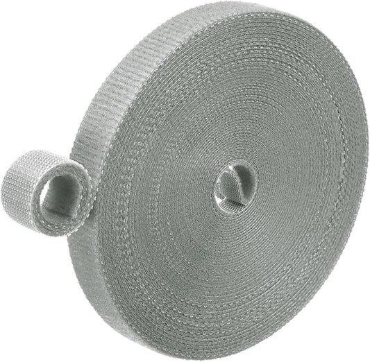 1-Roll Garden Plant Tape, 33 ft x 0.4 in Garden Hook and Loop Plant Ties Multi-Purpose Use Adjustable and Reusable Twist Wire Tape for Plants/Flowers/Vines [Grey]