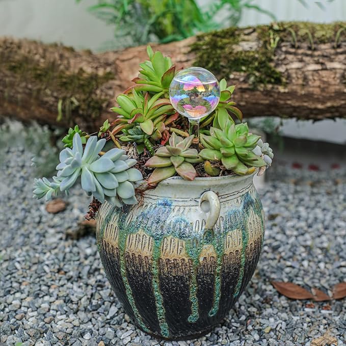 3Pcs Small Watering Globes Colorful Small Plant Watering Globes Plant Watering Globes Hand Blown Glass Indoor Plant Watering Globes