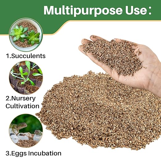 Sukh 14.6OZ Vermiculite - Organic Vermiculite for Gardening Plants Fine Horticultural Soil Amendments Bulk Additive Perfect Potted and Garden Professional Grade 3-6mm