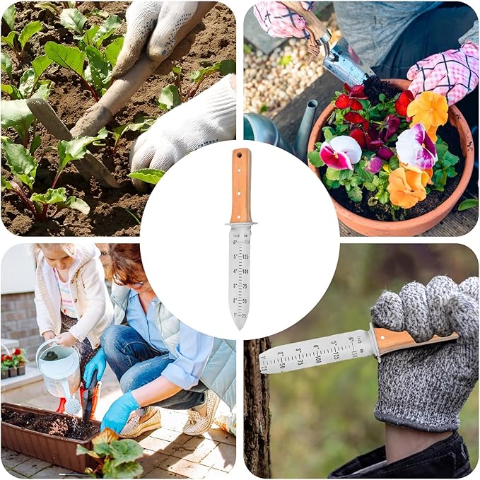 Garden Shovel Saw,Multifunctional Manual Weeding Tool for Weeding,Digging,Pruning,Cultivating, 7" Stainless Steel Blade with Sheath, Full-Tang Wood Handle with Hanging Hole (Beige)