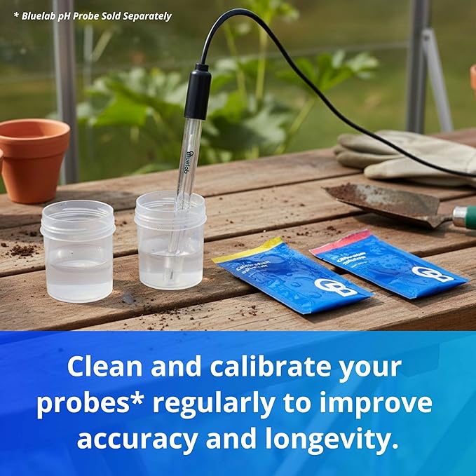 Bluelab CAREKITPH pH Probe Care Kit with Calibration Solution, Storage Solution, and Brush, used for pH Pen, Meter, Monitor, Controller and Tools for Hydroponic System and Indoor Plant Grow