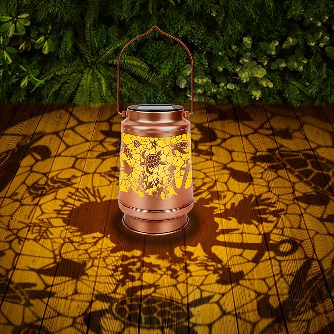Sea Turtle Gift for Women - Sea Turtle Solar Lanterns Outdoor Waterproof, Turtles Garden Decor Hang LED Solar Lights, Mom Grandma Ocean Animal Lovers Christmas Mother's Day Housewarming Gifts